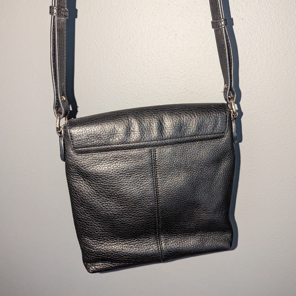 DKNY Black Pebble Leather Crossbody Bag - Picture 5 of 7